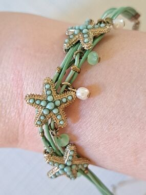 Ariel By Princess P. Beaded Starfish Multistrand Bracelet - Mint Green